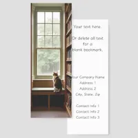 Calico Cat Library Window Business Promotional Bookmarks
