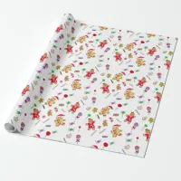 Whimsical Gingerbread Men and Christmas Candy Wrapping Paper