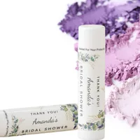 Bridal shower eucalyptus greenery gold monogram lip balm
