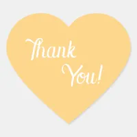 Butter Yellow  Heartshaped Thank You Stickers  