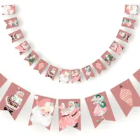 Vintage Pink + Rose Gold Christmas Bunting Banner