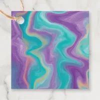 Purple, Blue, Gold and Teal swirls  Favor Tags
