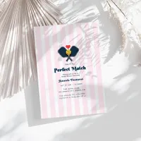 Preppy Perfect Match Pickleball Bridal Shower Invitation