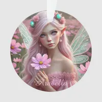 Beautiful October Fairy in Cosmos Ornament