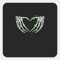 Skeleton Hand Heart Sign Costume Halloween Square Sticker