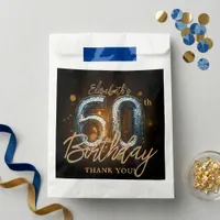Elegant Black Gold Sparkle 60th Birthday Thank You Favor Bag