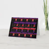 Best Dad Blocks Text Red & Purple Card