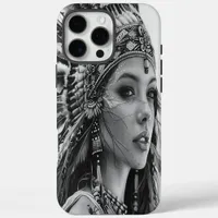 Portrait of a young warrior girl iPhone 16 pro max case