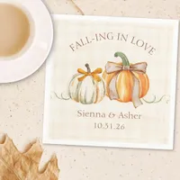 Fall-ing in Love Autumn Engagement Party & Wedding Napkins