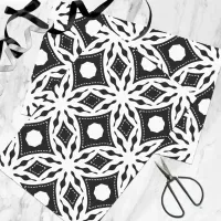 Modern Black and White Mosaic Geometric Pattern Tissue Paper