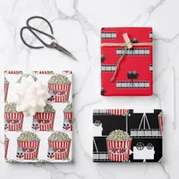 Movie Night Themed Birthday Wrapping Paper Sheets