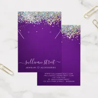 Holographic Glitter Earrings Necklace Display Card