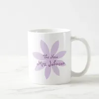 Purple Daisy Flower Bridal Coffee Mug