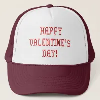 Happy Valentine's Day Tiny Heart Shaped Font Trucker Hat