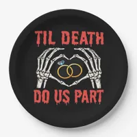 Halloween Engagement Til Death Do Us Part Skeleton Paper Plates