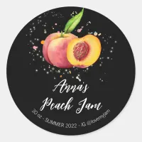 *~* Peach AP30 Homemade Jam Jelly Preserves Classic Round Sticker