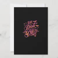 Graphic Eat Drink And Be Scary Halloween Party Fal Holiday Card