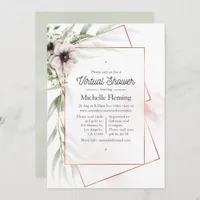 Eucalyptus Floral Geometric Virtual Baby Shower Invitation