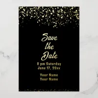 Black and Gold Foil Save the Date Foil Invitation