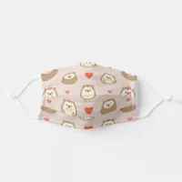 Cute Forest Animal Hearts Hedgehog Pattern Adult Cloth Face Mask