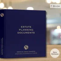 Navy Blue Gold Estate Planning Binder with Logo