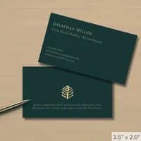 Dark Green Luxury Gold Logo Business Card