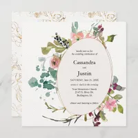 Watercolor Splash Floral Invitation