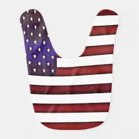 Modern Embossed American Flag Baby Bib