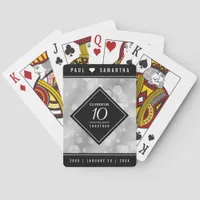 Elegant 10th Tin Wedding Anniversary Celebration Poker Cards