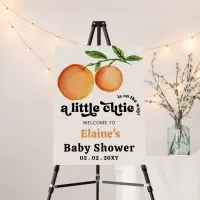 Little Cutie Orange Baby Shower Welcome Sign