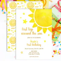 First Trip Around the Sun Birthday Invitation – Wa