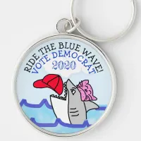 Ride the Blue Wave, Vote Democrat 2020 Election Keychain