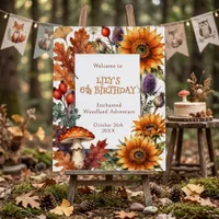 Enchanted Autumn Woodland Botanical Birthday Party Foam Board
