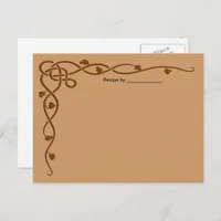 Brown Leaf Vine Blank Recipe  Postcard