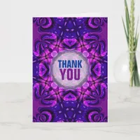 TieDye Batik Pink Purple Thank You Card