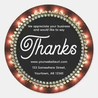 Passion Fire Modern Chalkboard Say Thanks  Classic Round Sticker