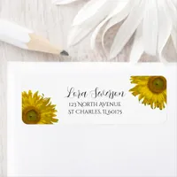 Yellow Sunflowers Return Address Label