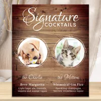 Rustic Dog Signature Drinks Custom Pet Wedding  Foam Board