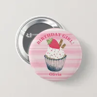Birthday Girl Button – Cute Pink Party Accessory f