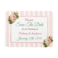 Coral Floral Save the Date Wedding Magnet