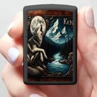 Wolf's Moonlight Serenade Zippo Lighter