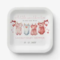 Little Sweetheart Valentines Girl Baby Shower Paper Plates