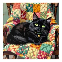 Cute Black Cat on Rocking Chair  Acrylic Print