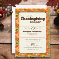 Abstract Leaves Thanksgiving Invitation