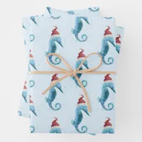 Watercolor Seahorse Nautical Wrapping Paper Sheets