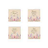 God Bless Our Home Floral Wildflowers Beige Stone Magnet