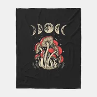 Cottagecore Mushrooms Academia Goblincore Aestheti Fleece Blanket