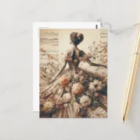 Dance to the Floral Music Collage Postcard