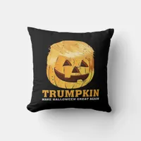 Funny  Pumpkin Trumpkin Halloween  Throw Pillow