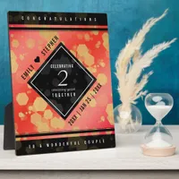 Elegant 2nd Garnet Wedding Anniversary Plaque